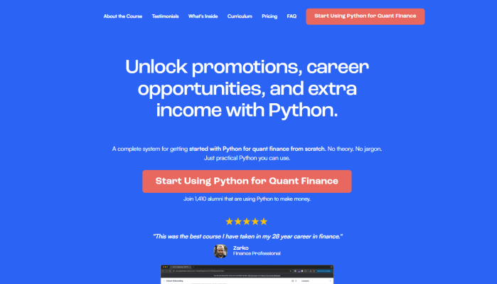 Jason Strimpel – Python for Quant Finance