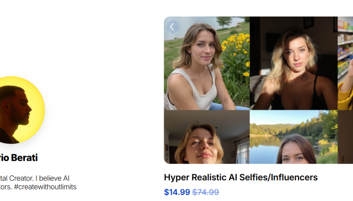 Sirio Berati – Hyper Realistic AI Selfies/Influencers