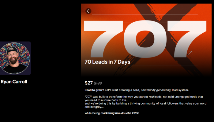 70 Leads in 7 days by Ryan Carroll