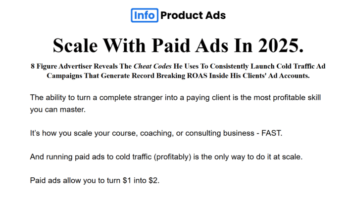 Sam O Halloran – Scale With Paid Ads In 2025 (Info Product Ads)