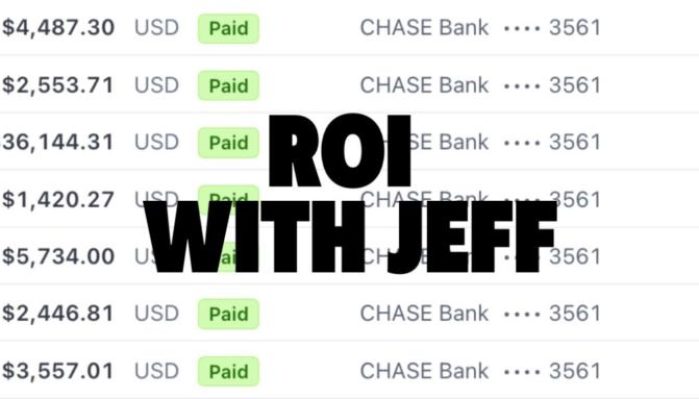 Jeffrey Miller - ROI with Jeff