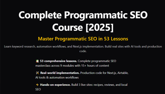 MagicSpace SEO - Complete Programmatic SEO Course