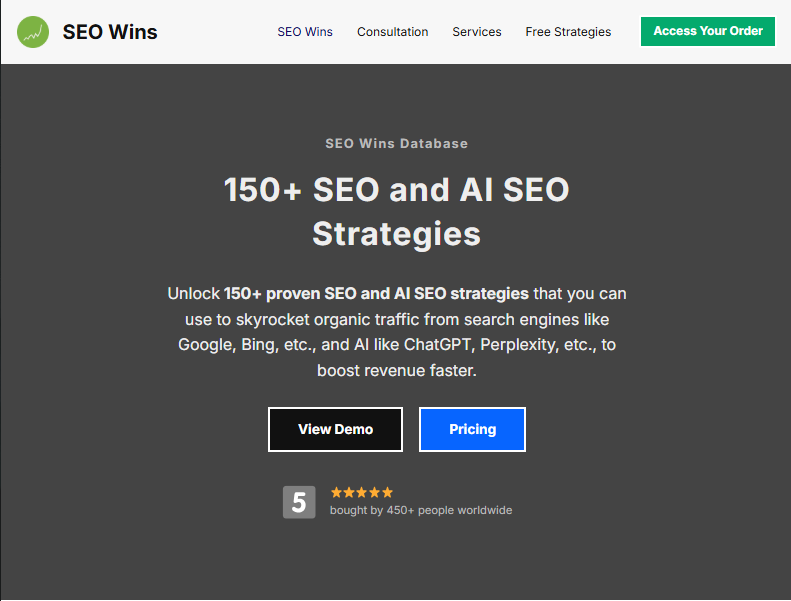 SEO Wins - 150+ SEO and AI SEO Strategies For Growth