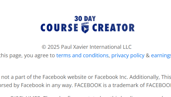 Paul Xavier – 30 Day Course Creator 2025