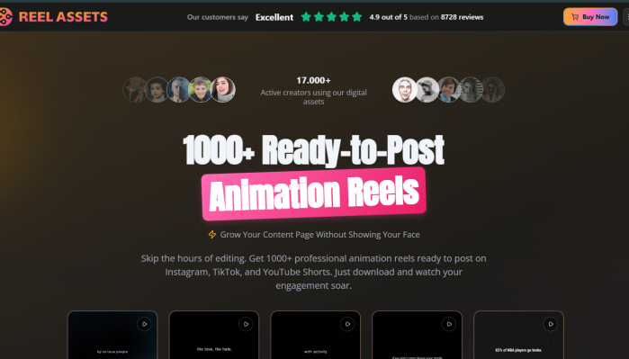 Reel Assets - 1000+ Ready-to-Post Animation Reels