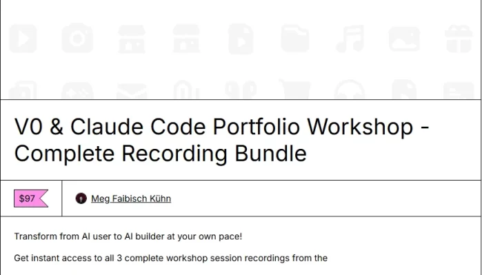 Meg Faibisch Kühn – V0 & Claude Code Portfolio Workshop