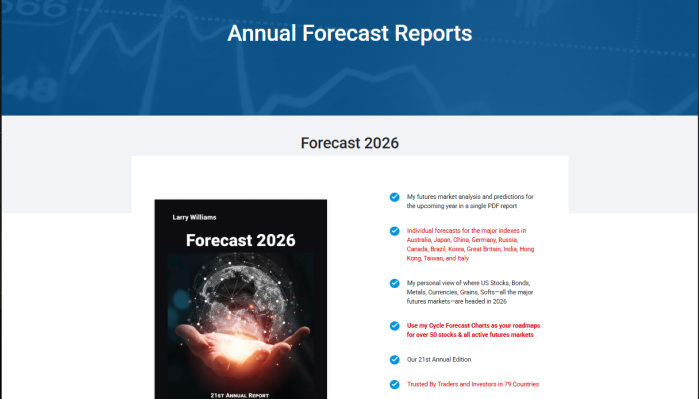 Larry Williams – iReallyTrade Annual Forecast 2026 Report