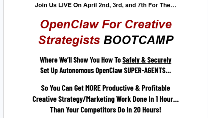 Luke Mills & Mario Castelli – The OpenClaw For Creative Strategist Bootcamp