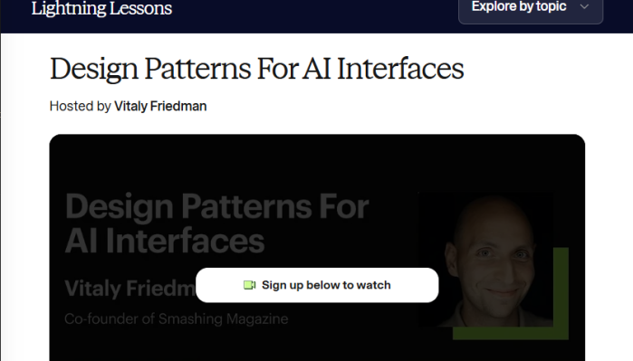 Vitaly Friedman – Design Patterns For AI Interfaces
