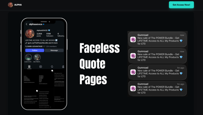 Build Faceless Quote Pages That Grow Daily & Generate Sales